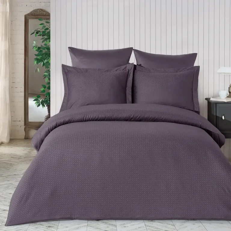 سرویس ملحفه دونفره شاهسر مدل دیاموند رنگ بنفش