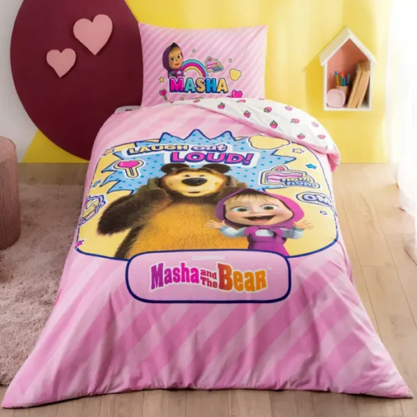 سرویس ملحفه دیزنی یکنفره Masha Bear Super Cute برند Tac
