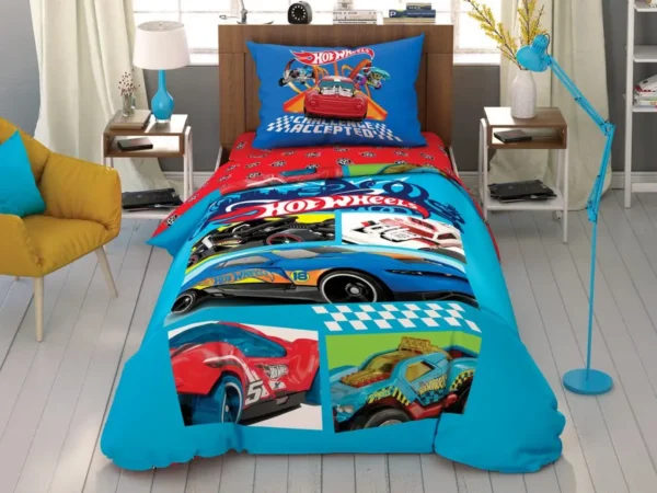 سرویس ملحفه دیزنی یکنفره Hot Wheels Challenge برند Tac