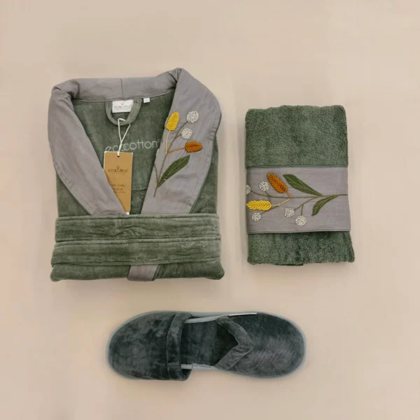 ست حوله تن پوش 4 تکه زنانه برند ecocotton مدل Farah - Image 1