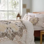 سرویس ملحفه رنفورس تاچ مدل مادلینا قهوه ای تکنفره