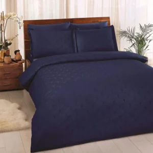 سرویس ملحفه ژاکارد ساتن تاچ مدل کراس سورمه ای