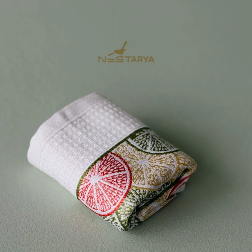 دستمال آشپزخانه اورنج سفید برند شاهسر