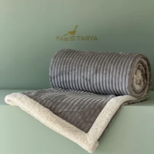 پتو تدی تکنفره طوسی